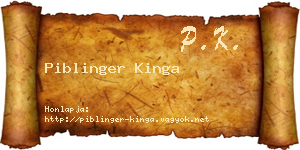 Piblinger Kinga névjegykártya