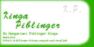 kinga piblinger business card